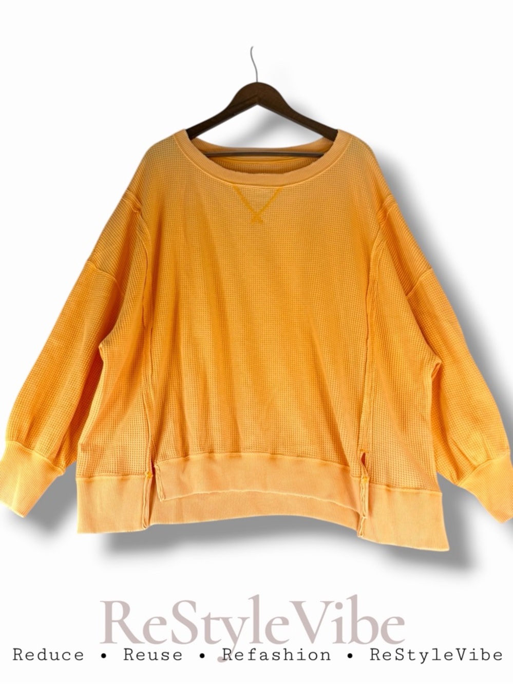 AMERICAN EAGLE Women’s Size M Shirt Top Waffle Knit Oversized Style Lived-In